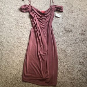 Akira off the shoulder dress in Mauve